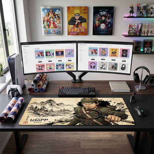 Usopp anime mouse pad XL gaming desk mat Tense Pose Comic Book