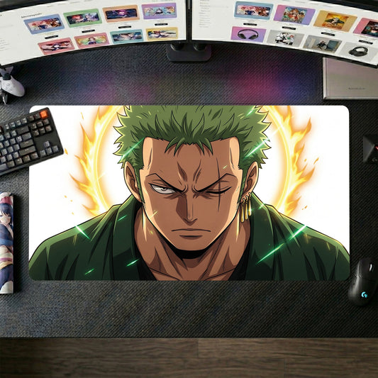 Zoro anime mouse pad XL gaming desk mat Focused Intense Dark Fantasy
