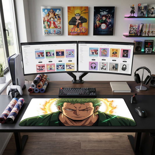 Zoro anime mouse pad XL gaming desk mat Focused Intense Dark Fantasy