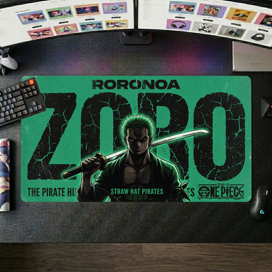Zoro anime mouse pad XL gaming desk mat Holding Sword Dark Hero