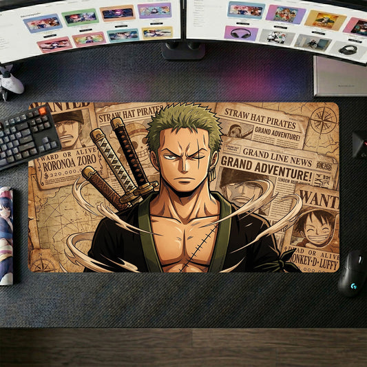 Zoro anime mouse pad XL gaming desk mat Confident Stance Dark Shonen