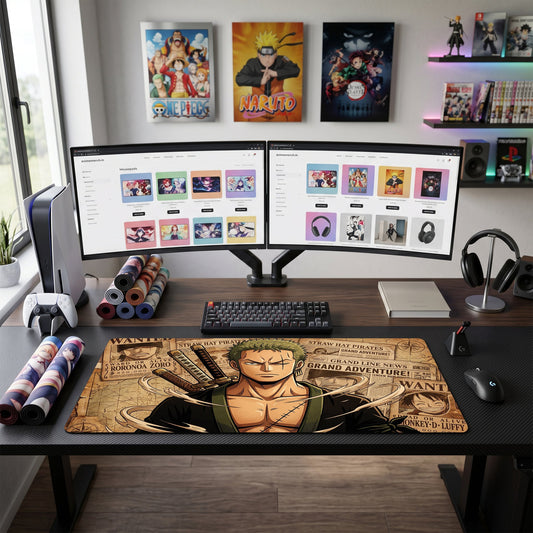 Zoro anime mouse pad XL gaming desk mat Confident Stance Dark Shonen