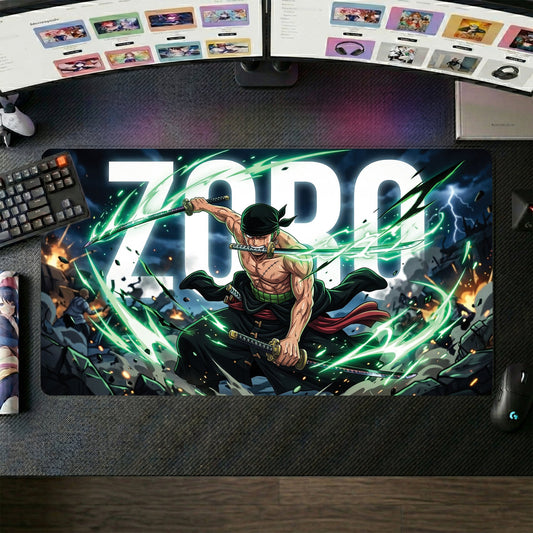 Zoro anime mouse pad XL gaming desk mat Fighting Pose Dark Action 1