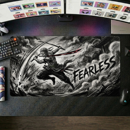 Zoro anime mouse pad XL gaming desk mat Fighting Pose Dark Gritty