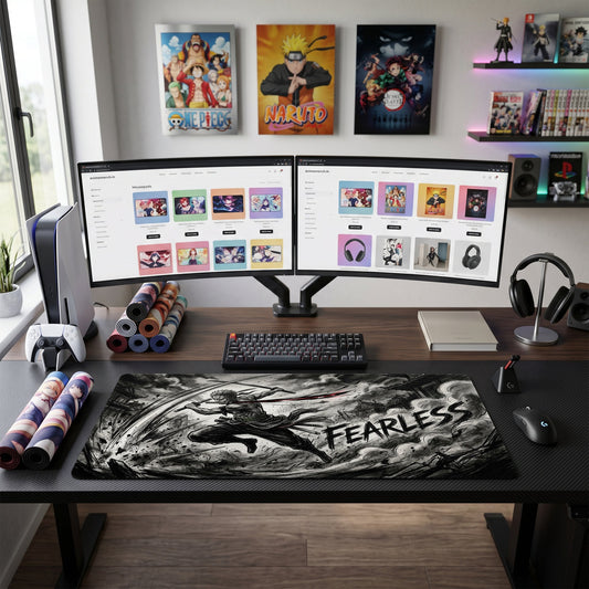 Zoro anime mouse pad XL gaming desk mat Fighting Pose Dark Gritty