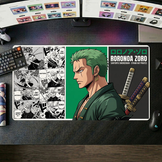 Zoro anime mouse pad XL gaming desk mat Focused Stance Cool Dramatic