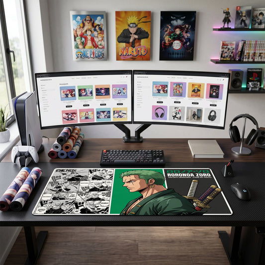 Zoro anime mouse pad XL gaming desk mat Focused Stance Cool Dramatic