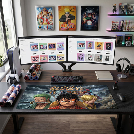Zoro anime mouse pad XL gaming desk mat Focused Stance Dark Intense