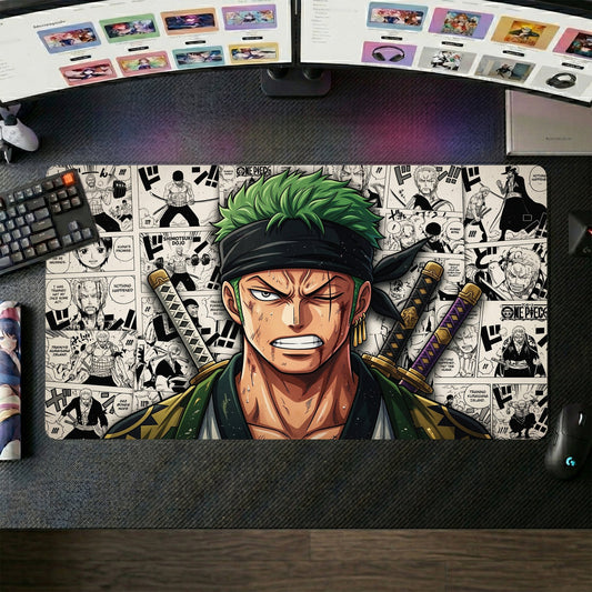 Zoro anime mouse pad XL gaming desk mat Intense Stare Dark Comic