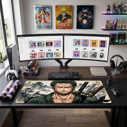 Zoro anime mouse pad XL gaming desk mat Serious Pose Dark Samurai