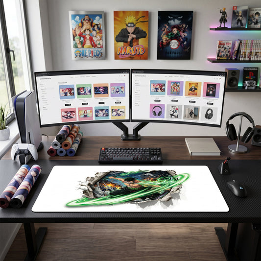 Zoro anime mouse pad XL gaming desk mat Swirling Blade Dynamic Art
