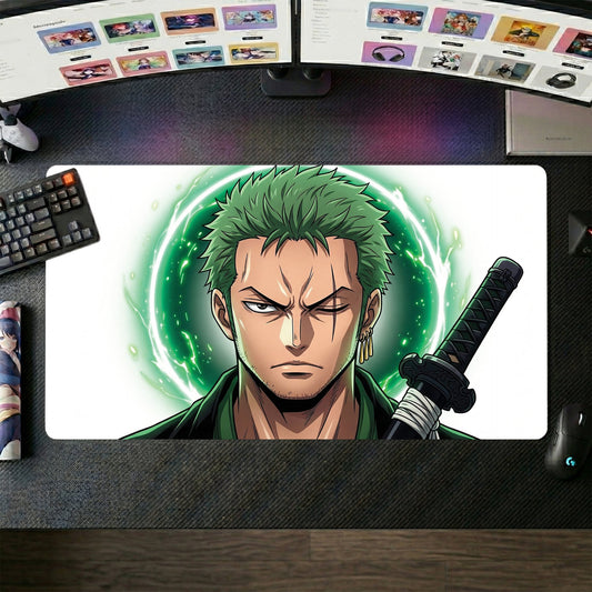 Zoro anime mouse pad XL gaming desk mat Serious Pose Dark Intense