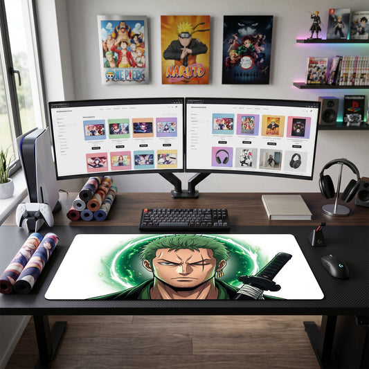 Zoro anime mouse pad XL gaming desk mat Serious Pose Dark Intense
