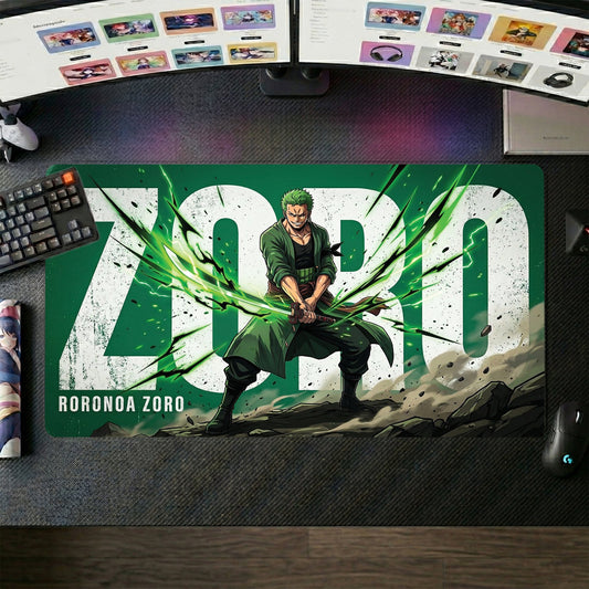 Zoro anime mouse pad XL gaming desk mat Wielding Sword Dark Aggressive